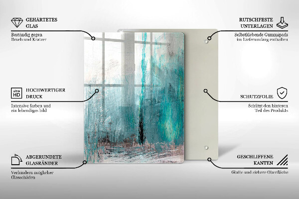 Glasskärbräda Färgglada papegojfjädrar