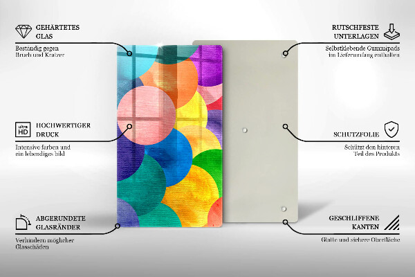 Glasskärbräda Färgade hjul