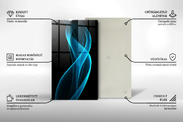 Glasskärbräda Blå abstraktion