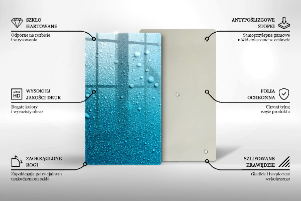 Glasskärbräda Vattendroppar