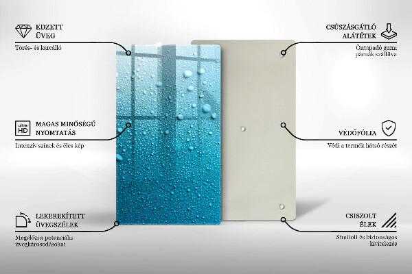 Glasskärbräda Vattendroppar