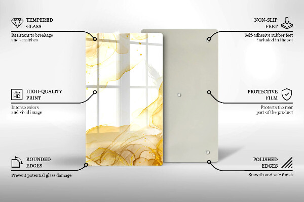 Glasskärbräda Gyllene abstraktion