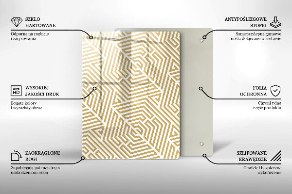 Glasskärbräda Gyllene abstraktion