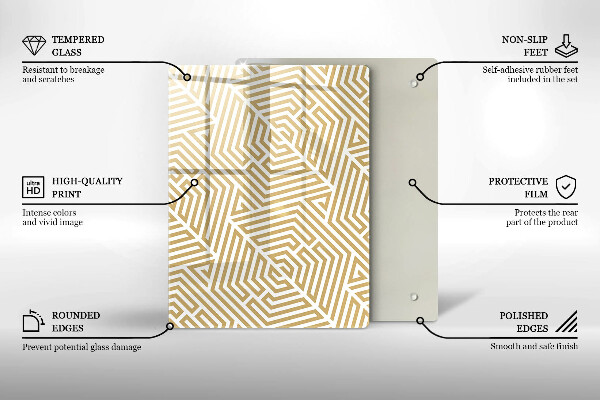 Glasskärbräda Gyllene abstraktion