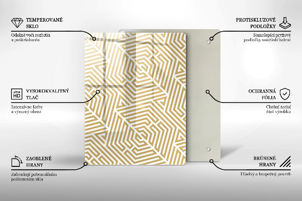 Glasskärbräda Gyllene abstraktion