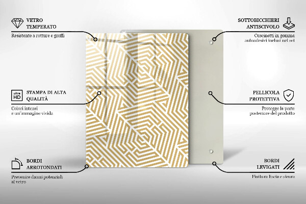 Glasskärbräda Gyllene abstraktion