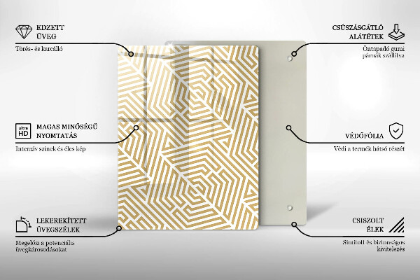 Glasskärbräda Gyllene abstraktion