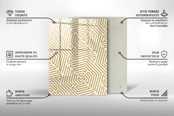 Glasskärbräda Gyllene abstraktion