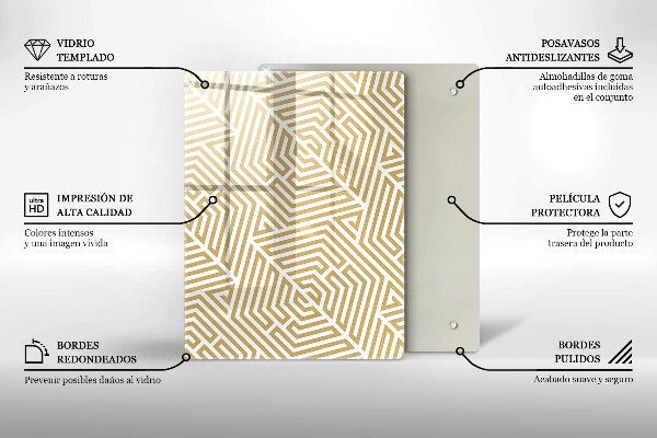 Glasskärbräda Gyllene abstraktion