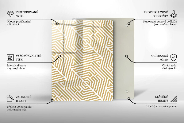 Glasskärbräda Gyllene abstraktion