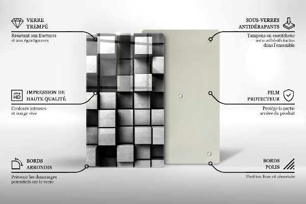 Glasskärbräda Abstraktion 3D rutor