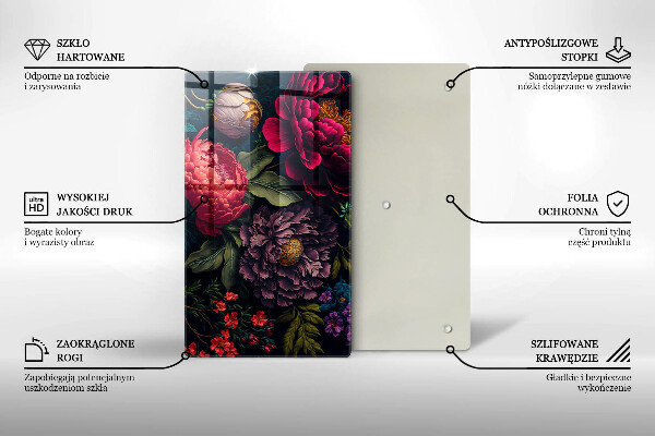 Glasskärbräda Vackra blommor