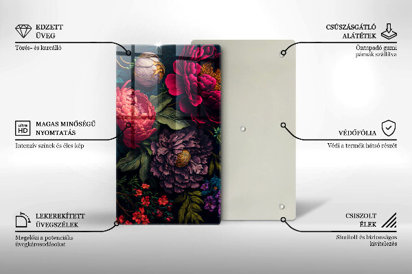 Glasskärbräda Vackra blommor