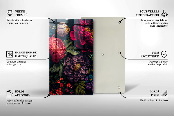 Glasskärbräda Vackra blommor