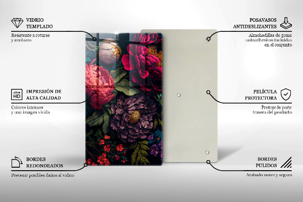 Glasskärbräda Vackra blommor