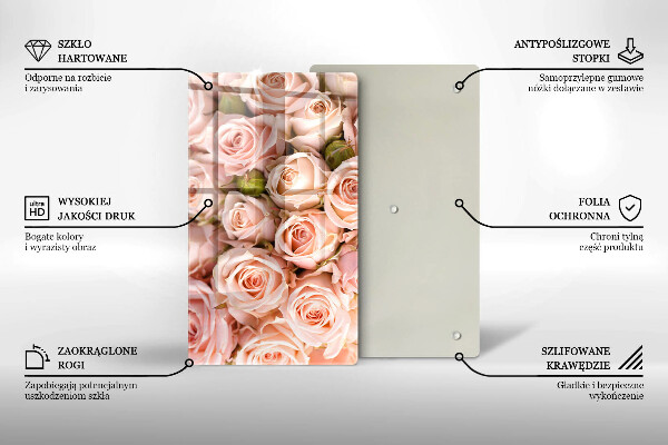 Glasskärbräda Bukett fina rosor