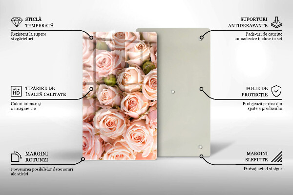Glasskärbräda Bukett fina rosor