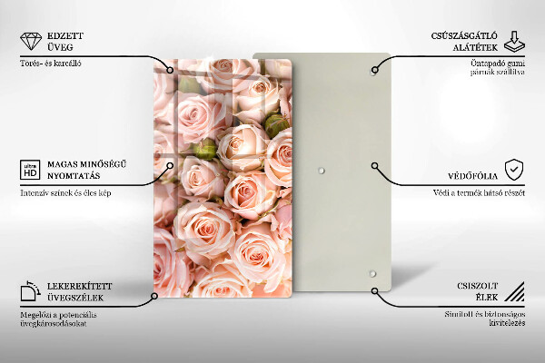Glasskärbräda Bukett fina rosor