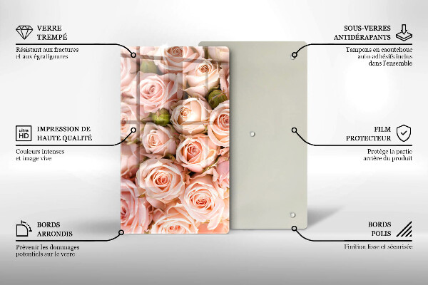 Glasskärbräda Bukett fina rosor