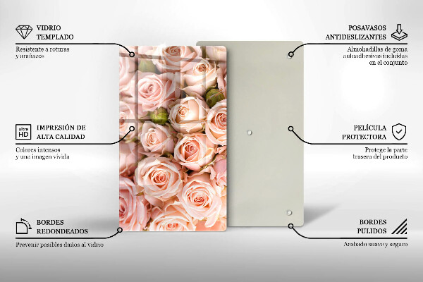 Glasskärbräda Bukett fina rosor