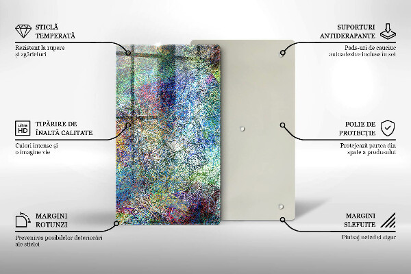 Glasskärbräda Färgglad linje abstraktion