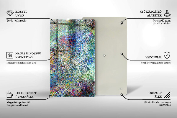 Glasskärbräda Färgglad linje abstraktion