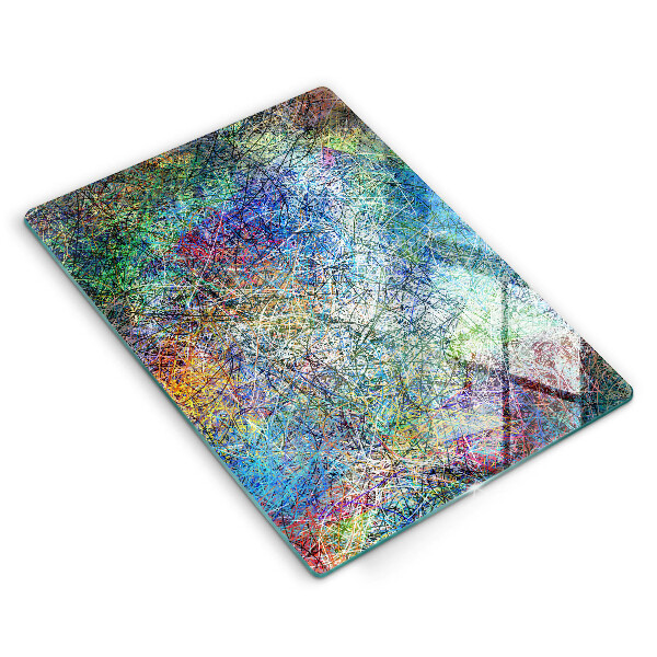 Glasskärbräda Färgglad linje abstraktion