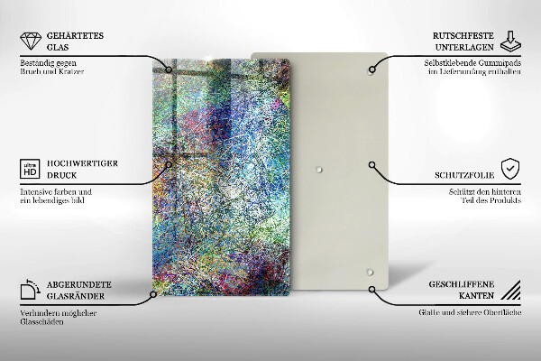 Glasskärbräda Färgglad linje abstraktion