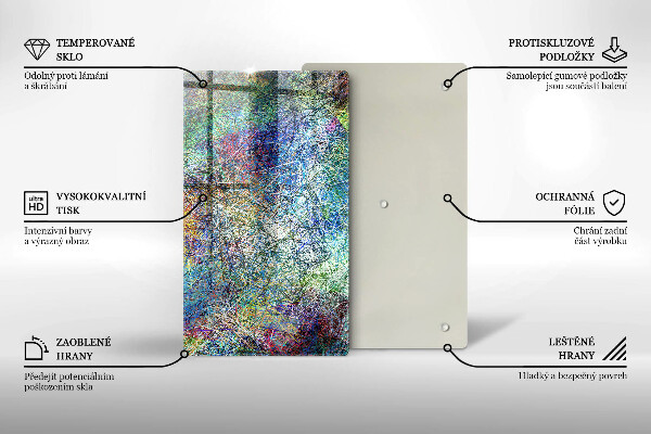 Glasskärbräda Färgglad linje abstraktion