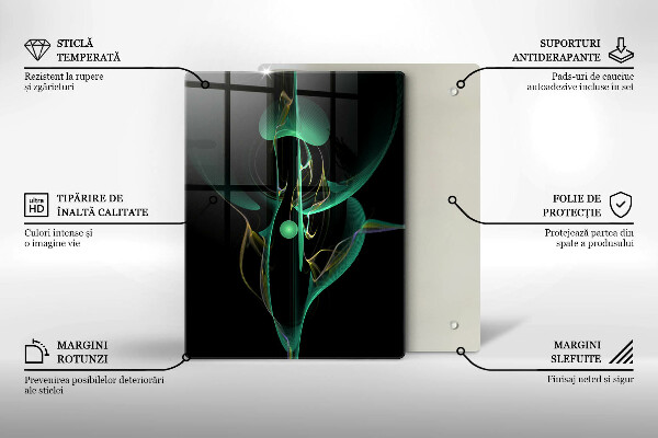 Glasskärbräda Färgglad linje abstraktion