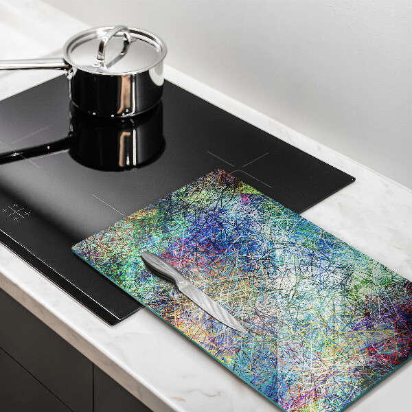 Glasskärbräda Färgglad linje abstraktion