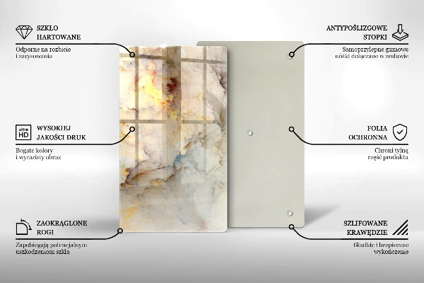 Glasskärbräda Marmorstruktur med guld