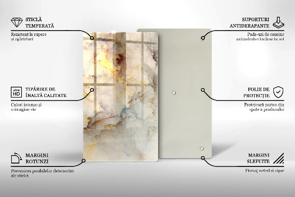 Glasskärbräda Marmorstruktur med guld