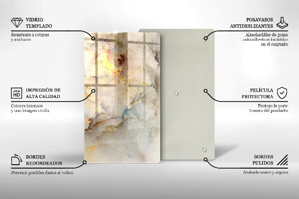 Glasskärbräda Marmorstruktur med guld