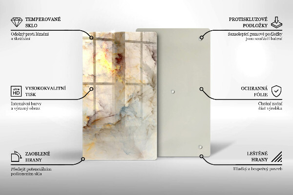 Glasskärbräda Marmorstruktur med guld