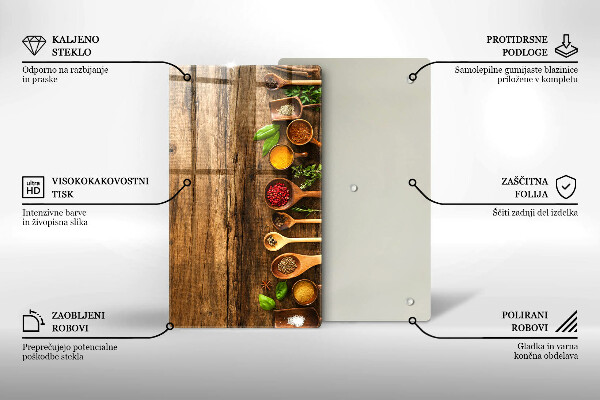 Glasskärbräda Kryddskedar av trä