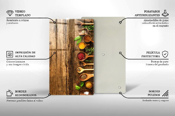 Glasskärbräda Kryddskedar av trä