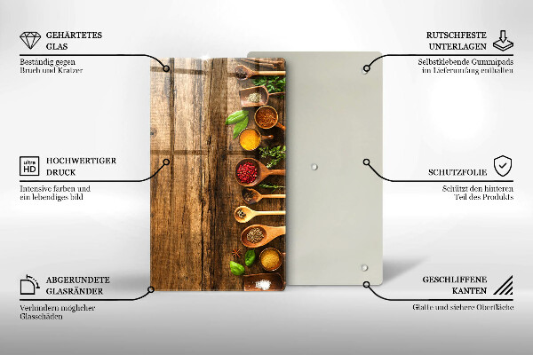 Glasskärbräda Kryddskedar av trä