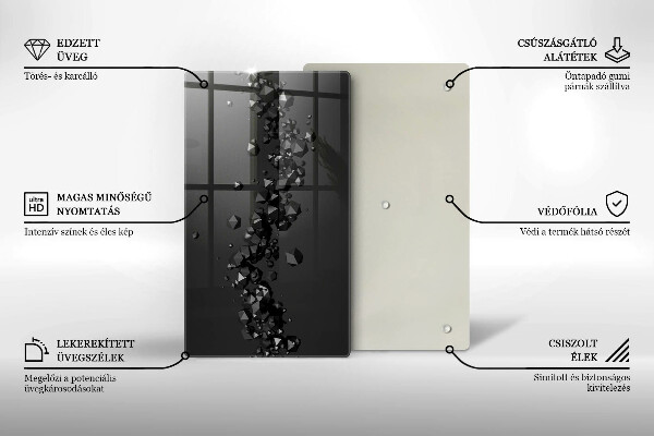 Glasskärbräda 3D-former abstrakt