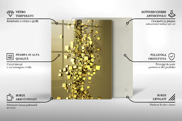 Glasskärbräda 3D-former abstrakt