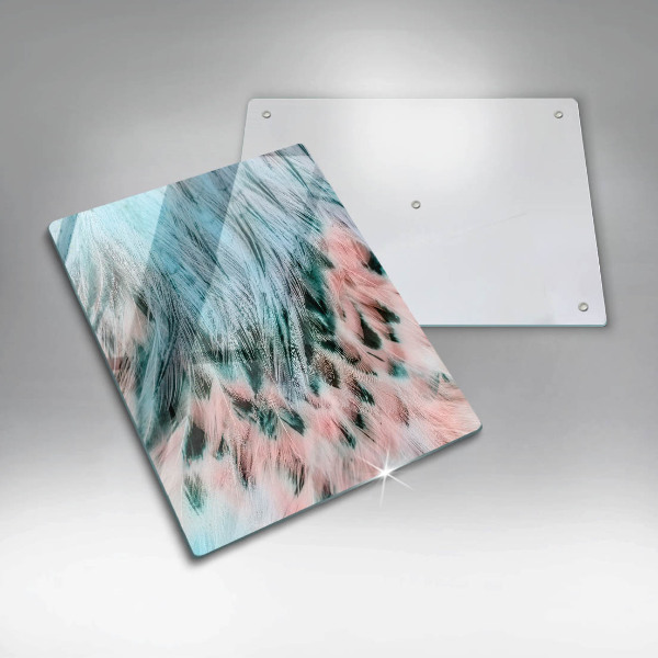 Glasskärbräda Boho fågelfjädrar