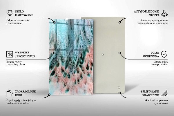 Glasskärbräda Boho fågelfjädrar