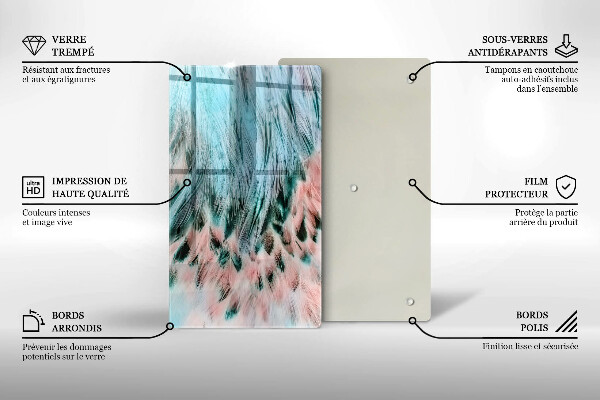 Glasskärbräda Boho fågelfjädrar