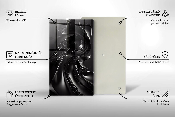 Glasskärbräda Abstraktion svart massa