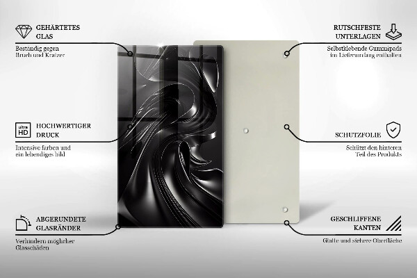 Glasskärbräda Abstraktion svart massa