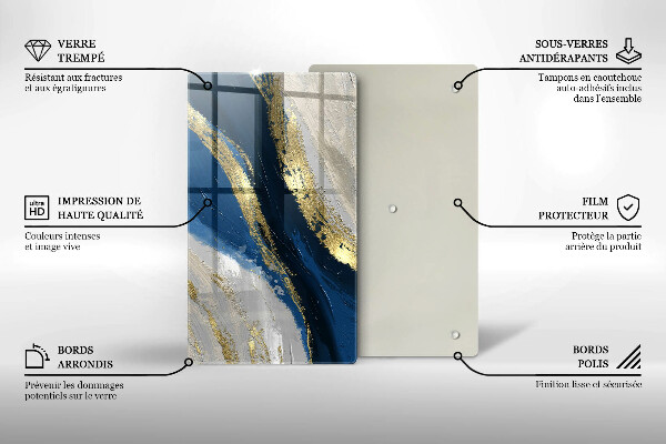 Glasskärbräda Textur med guld