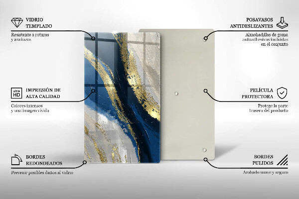 Glasskärbräda Textur med guld