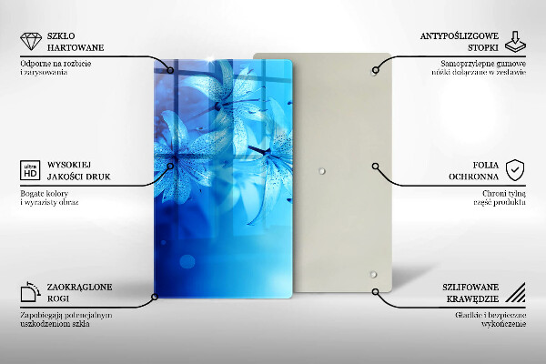 Glasskärbräda Blå blommor