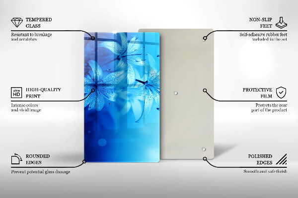 Glasskärbräda Blå blommor