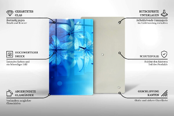 Glasskärbräda Blå blommor